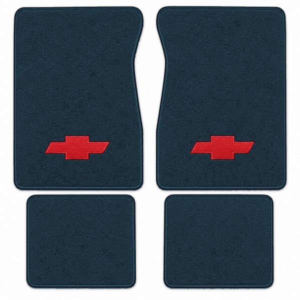 Picture of 1987-1988 Chevrolet R30 Crew Cab Floor Mats, Cutpile Carpet with Embroidered Logos - 4 Piece