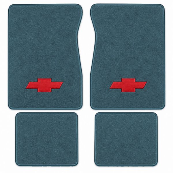 Picture of 1987 Chevrolet V20 Crew Cab Floor Mats, Cutpile Carpet with Embroidered Logos - 4 Piece