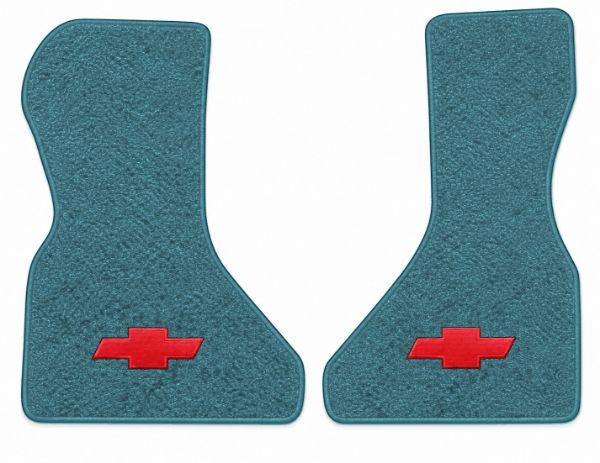 Picture of 1978 Chevrolet G20 Van Floor Mats, Cutpile Carpet with Embroidered Logos, Front Row - 2 Piece