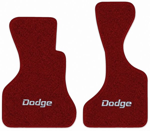 Picture of 1981-1987 Dodge B250 Van Floor Mats, Cutpile Carpet with Embroidered Logos, Front Row - 2 Piece