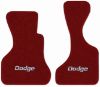 Illustration of 1978-1980 Dodge B100 Van Cutpile floor mats, 2 piece, in 4305 Oxblood with the #108 Dodge logo