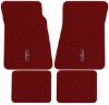 Illustration of 1980 Lincoln Continental Cutpile floor mats, 4 piece, in 4305 Oxblood with the #144 Lincoln logo