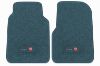 Illustration of 1974 Ford F-100 Cutpile floor mats, 2 piece, in 7766 Blue with the #124 Ford F100 logo