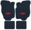 Illustration of 1984-1985 Chevrolet Citation II Cutpile floor mats, 4 piece, in 7625 Blue with the #11 Chevy Bowtie logo