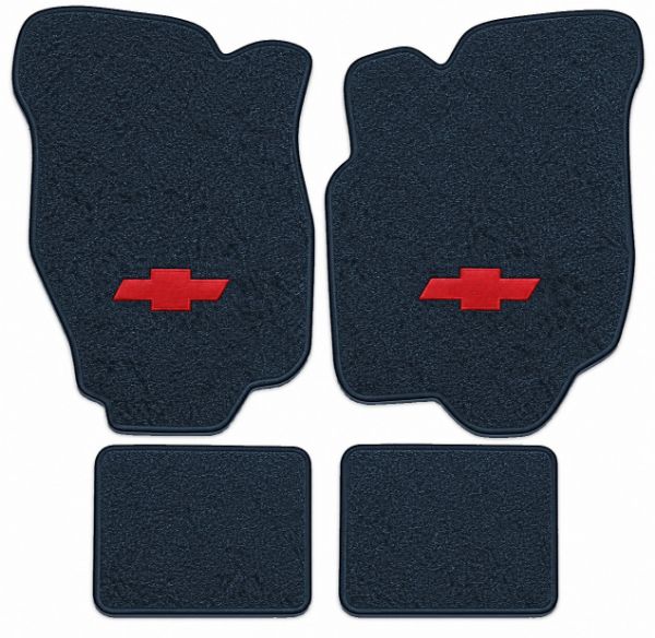 Illustration of 1984-1985 Chevrolet Citation II Cutpile floor mats, 4 piece, in 7625 Blue with the #11 Chevy Bowtie logo