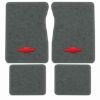 Illustration of 1987-1991 Chevrolet Blazer Cutpile floor mats, 4 piece, in 877 Dove Gray / 8292 with the #11 Chevy Bowtie logo