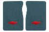 Illustration of 1987 Chevrolet R10 Cutpile floor mats, 2 piece, in 7766 Blue with the #11 Chevy Bowtie logo