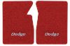 Illustration of 1971-1973 Dodge D100 Pickup Loop floor mats, 2 piece, in 02 Red with the #108 Dodge logo