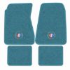 Illustration of 1968-1969 Buick GS 350 Auto Loop floor mats, 4 piece, in 09 Medium Blue with the #73 Buick Shield logo