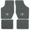 Illustration of 1985 Buick Somerset Regal Cutpile floor mats, 4 piece, in 877 Dove Gray / 8292 with the #73 Buick Shield logo