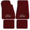 Illustration of 1987-1991 Ford Country Squire Cutpile floor mats, 4 piece, in 825 Maroon with the #148 Ford logo