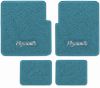 Illustration of 1970 Plymouth Fury Gran Coupe Loop floor mats, 4 piece, in 09 Medium Blue with the #243 Plymouth logo