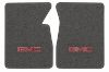 Illustration of 1964-1966 GMC I1000 Loop floor mats, 2 piece, in 22 Gunmetal Gray with the #68 GMC logo