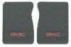 Illustration of 1975-1978 GMC C15 Cutpile floor mats, 2 piece, in 877 Dove Gray / 8292 with the #68 GMC logo