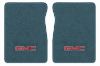 Illustration of 1987 GMC R1500 Cutpile floor mats, 2 piece, in 7766 Blue with the #68 GMC logo
