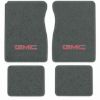 Illustration of 1975-1978 GMC C25 Crew Cab Cutpile floor mats, 4 piece, in 877 Dove Gray / 8292 with the #68 GMC logo