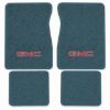 Illustration of 1987-1989 GMC R2500 Crew Cab Cutpile floor mats, 4 piece, in 7766 Blue with the #68 GMC logo