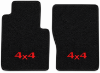 Illustration of 1974 International 100 01 Black Loop 2-piece floor mats with 4x4 embroidery