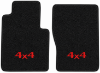 Illustration of 1969-1970 International 1000D 01 Black Loop 2-piece floor mats with 4x4 embroidery