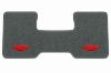 Illustration of 1974 Chevrolet C30 Pickup 2WD Auto/3spd Low Tunnel Cutpile floor mats, 1 piece, in 877 Dove Gray / 8292 with the #11 Chevy Bowtie logo