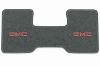 Illustration of 1975-1978 GMC C25 2WD Auto/3spd Low Tunnel Cutpile floor mats, 1 piece, in 877 Dove Gray / 8292 with the #68 GMC logo