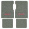 Illustration of 1987-1991 GMC V3500 Crew Cab Cutpile floor mats, 4 piece, in 857 Medium Gray with the #68 GMC logo