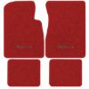 Illustration of 1963 Ford Falcon 4DR Sedan/Wagon Loop floor mats, 4 piece, in 02 Red with the #54 Falcon logo