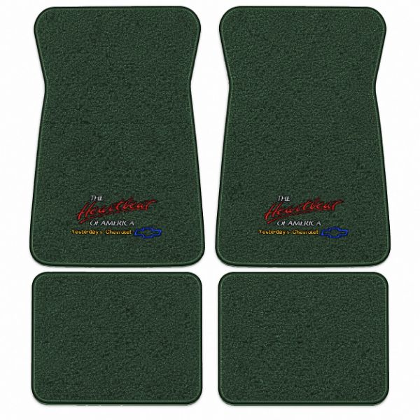 Picture of 1971-1972 Chevrolet Townsman Floor Mats, Loop Carpet with Embroidered Logos - 4 Piece