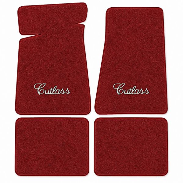 Picture of 1978-1981 Oldsmobile Cutlass Floor Mats, Cutpile Carpet with Embroidered Logos - 4 Piece