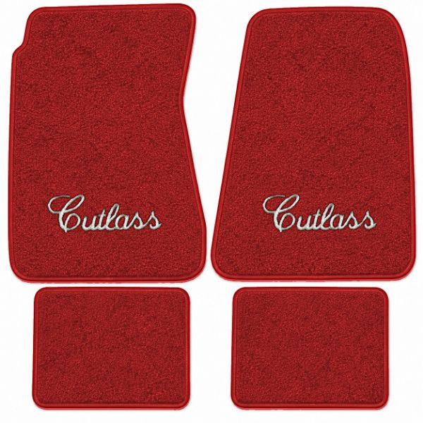 Picture of 1968-1972 Oldsmobile Cutlass Floor Mats, Loop Carpet with Embroidered Logos - 4 Piece