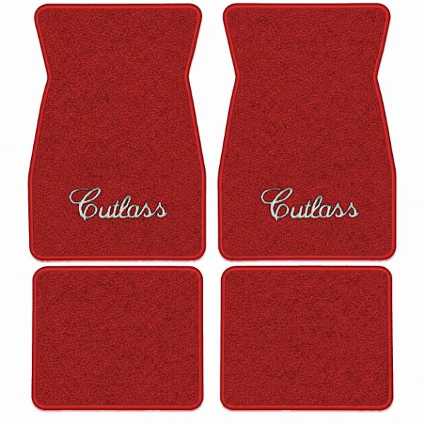 Picture of 1973 Oldsmobile Cutlass Floor Mats, Loop Carpet with Embroidered Logos - 4 Piece