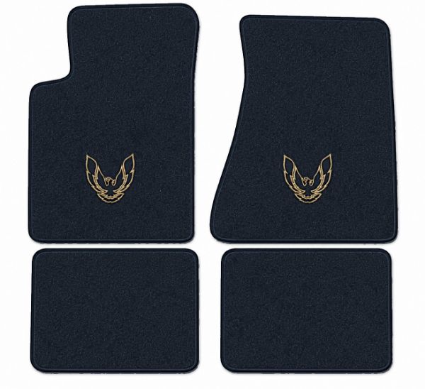 Picture of 1982-1984 Pontiac Firebird Molded Floor Mats, Cutpile Carpet with Embroidered Logos - 4 Piece