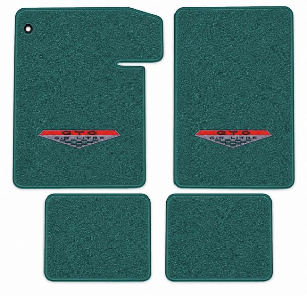 Picture of 1964-1965 Pontiac GTO Floor Mats, Loop Carpet with Embroidered Logos - 4 Piece