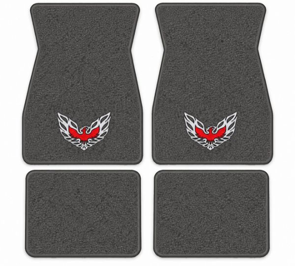 Picture of 1970-1973 Pontiac Firebird Trans Am Floor Mats, Loop Carpet with Embroidered Logos - 4 Piece