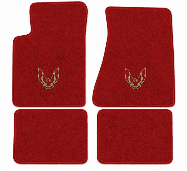 Picture of 1985-1992 Pontiac Firebird Trans Am Molded Floor Mats, Cutpile Carpet with Embroidered Logos - 4 Piece