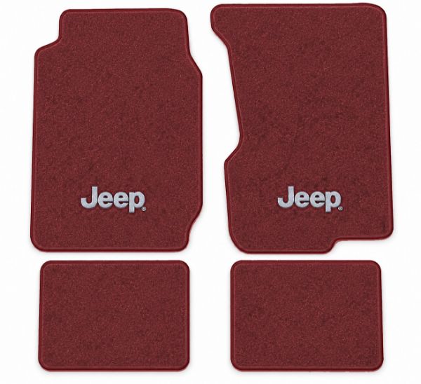 Picture of 1974-1983 Jeep Cherokee Floor Mats, Cutpile Carpet with Embroidered Logos - 4 Piece