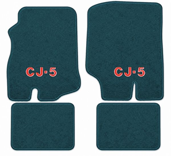 Picture of 1976-1983 Jeep CJ5 Floor Mats, Cutpile Carpet with Embroidered Logos - 4 Piece