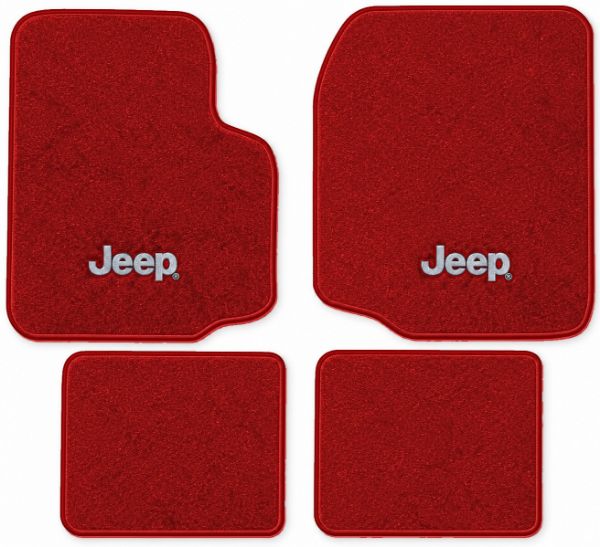 Picture of 1987-1995 Jeep Wrangler Floor Mats, Cutpile Carpet with Embroidered Logos - 4 Piece