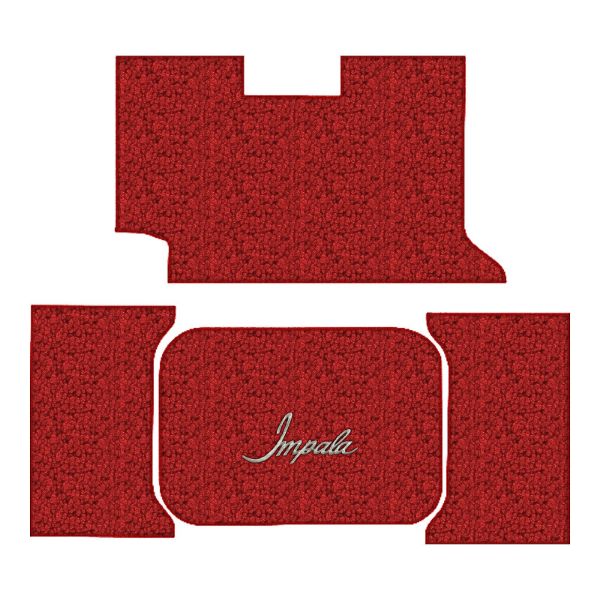 Picture of 1961 Chevrolet Impala Trunk Mat in Loop Carpet with Pad, 2DR Convertible - 4 Piece