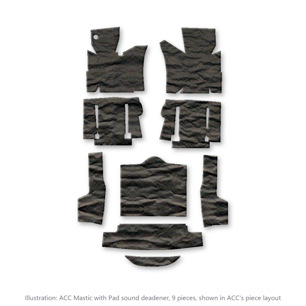 Picture of 1963-1967 Chevrolet Corvette Coupe Sound Deadener Kit, Mastic with Pad - 9 Piece