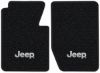 Illustration of 1965-1972 Jeep J-2500 01 Black Loop 2-piece floor mats with Jeep embroidery