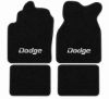 Illustration of 1982 Dodge Omni 801 Black Cutpile 4-piece floor mats with Dodge embroidery