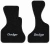 Illustration of 1978-1980 Dodge B100 801 Black Cutpile 2-piece floor mats with Dodge embroidery