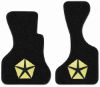 Illustration of 1978-1980 Dodge B100 Van Cutpile Floor Mats with Embroidered Logos Front Row - 2 Piece with #347 Chrysler Pentastar