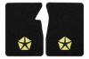 Illustration of 1975-1979 Dodge D100 Cutpile Floor Mats with Embroidered Logos - 2 Piece with #347 Chrysler Pentastar