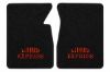 Illustration of 1975-1979 Dodge D100 Cutpile Floor Mats with Embroidered Logos - 2 Piece with #92 Lil Red Express