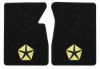 Illustration of 1986 Dodge W100 Cutpile Floor Mats with Embroidered Logos - 2 Piece with #347 Chrysler Pentastar