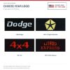 ACC floor-mat logo options for ACC-LM-21482: #82 4x4; #108 Dodge; #347 Chrysler Pentastar; #92 Lil Red Express - Proudly Made in the USA