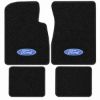 Illustration of 1957-1958 Ford Custom 300 Loop Floor Mats with Embroidered Logos - 4 Piece with #111 Ford In Oval