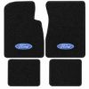 Illustration of 1968 Ford Galaxie 500 Loop Floor Mats with Embroidered Logos - 4 Piece with #111 Ford In Oval